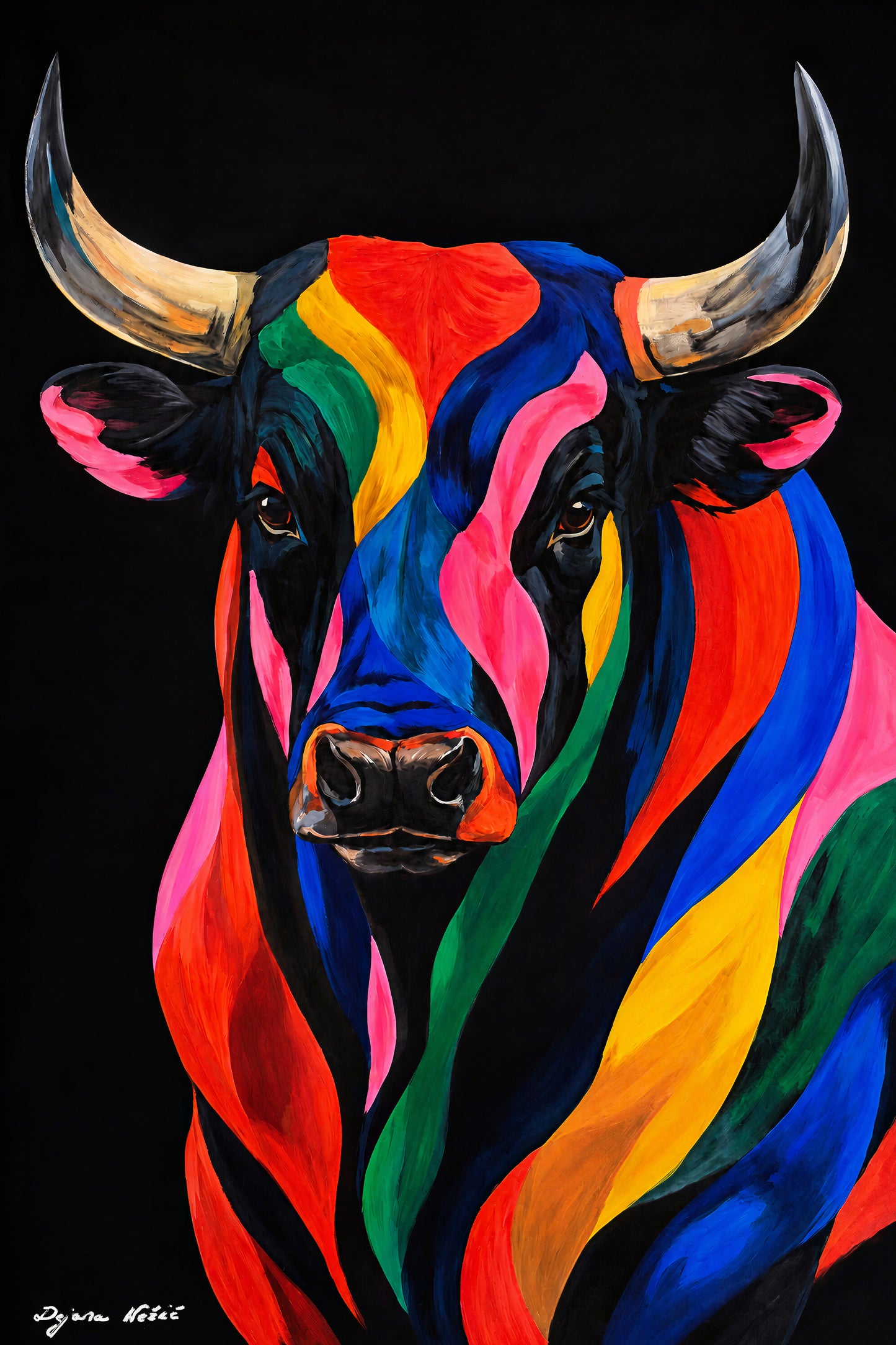 Powerful Bull - Fine Art Canvas Print