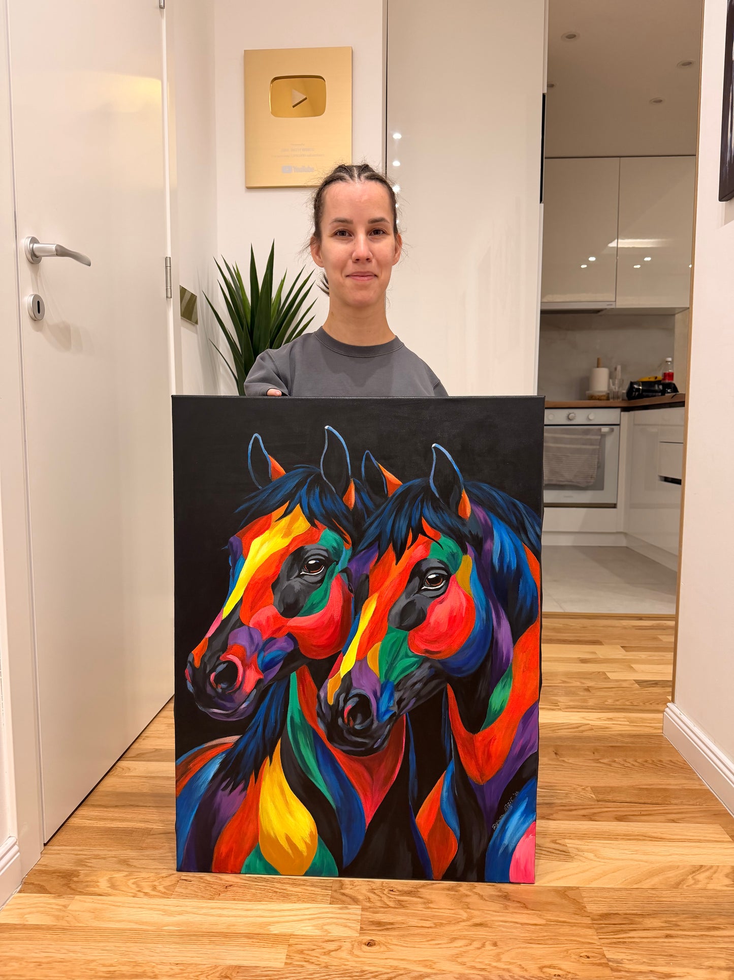 Two Pop art horses 60x80cm