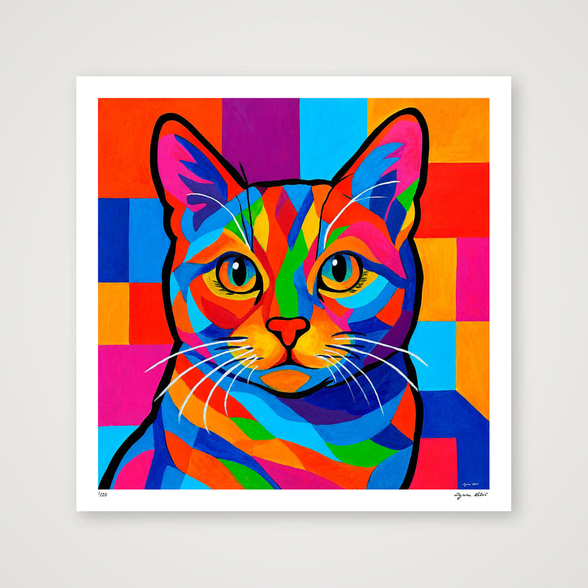 Pop Art Cat — 70×70cm, 28×28" Print only