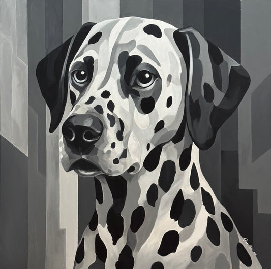 Dalmatian dog 100x100cm  - Original Acrylic Painting by Girl with Wings - Dejana Nežić ( Bačko )