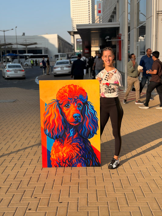 Pop Art Poodle — original painting by Dejana Nežić, Girl With Wings, additional view
