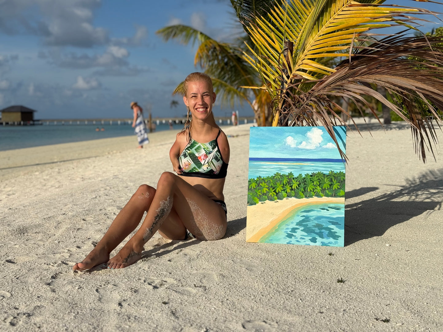 A piece of Paradise 45x55cm  - Original Acrylic Painting by Girl with Wings - Dejana Nežić ( Bačko ) (Copy)