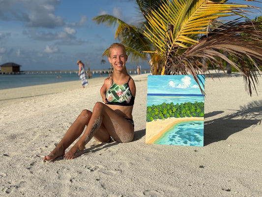 A piece of Paradise 45x55cm  - Original Acrylic Painting by Girl with Wings - Dejana Nežić ( Bačko ) (Copy)