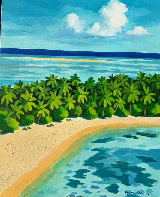 A piece of Paradise 45x55cm  - Original Acrylic Painting by Girl with Wings - Dejana Nežić ( Bačko ) (Copy)