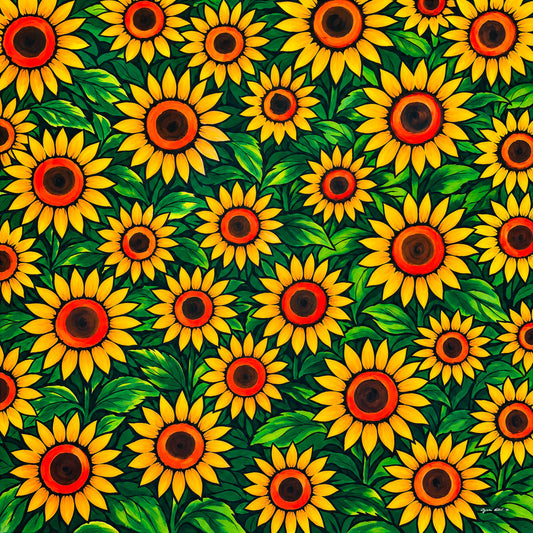 Sunflower Field 100 × 100 cm / 39.4 × 39.4 in