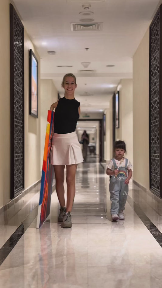 Abarian Camel 80x120  - Original Acrylic Painting by Girl with Wings - Dejana Nezic