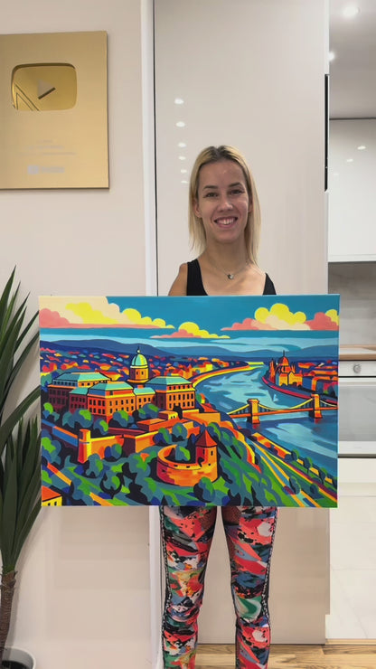 Colorful Budapest Original Painting 60 × 80 cm / 23.6 × 31.5 in