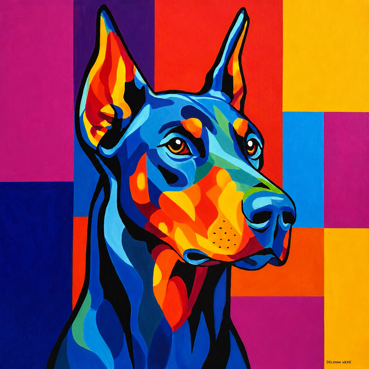 Pop Art Doberman | Fine Art Canvas Print